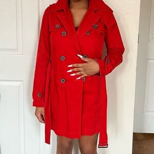 Women's Red Trench Coat